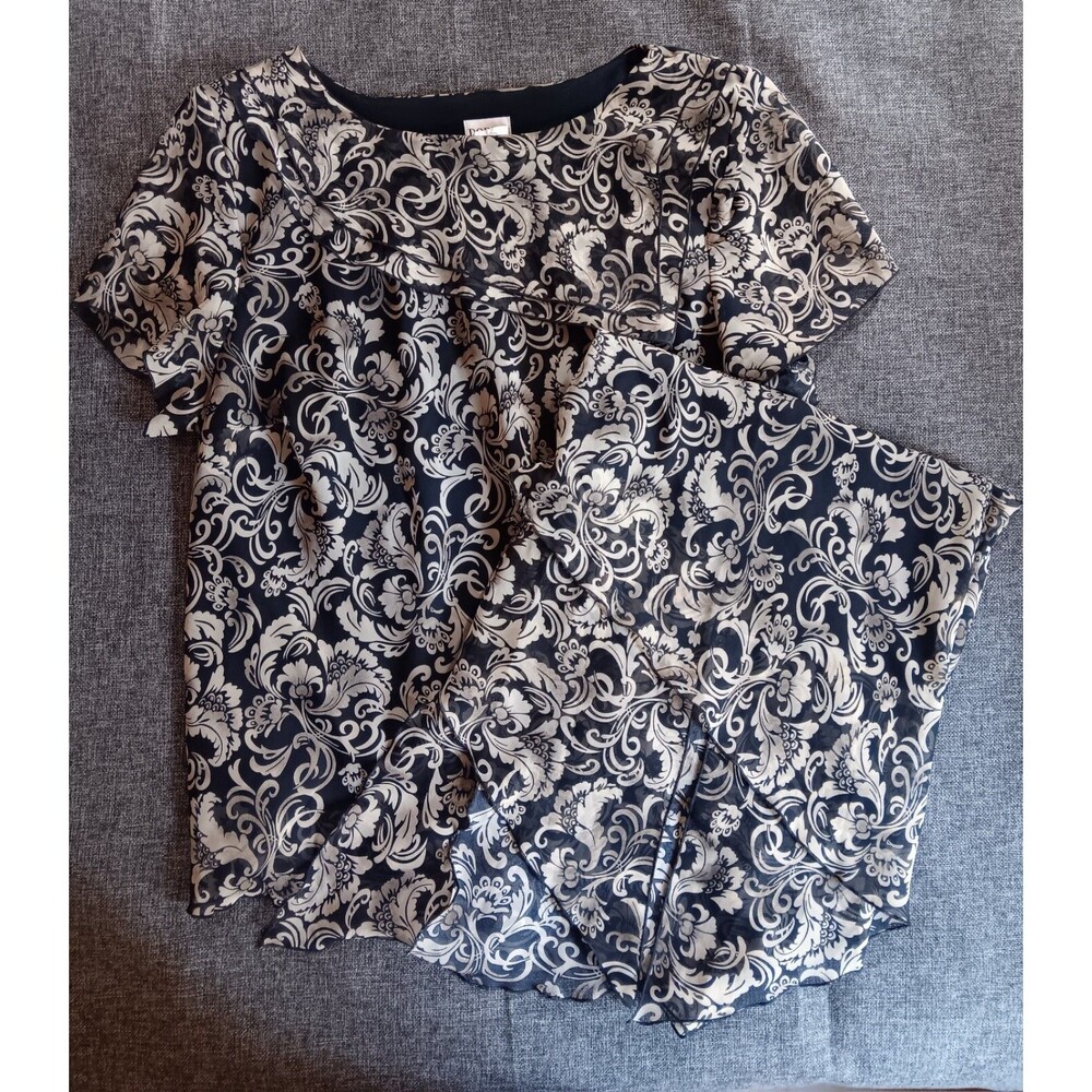 Shirt Skirt 20W New womans Dorby Floral 2 Piece Set Below Knee Hankerchief Hem